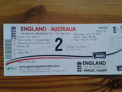england vs australia ashes tickets